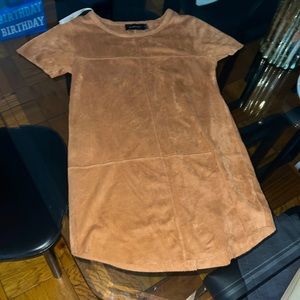 Suede camel minkpink dress